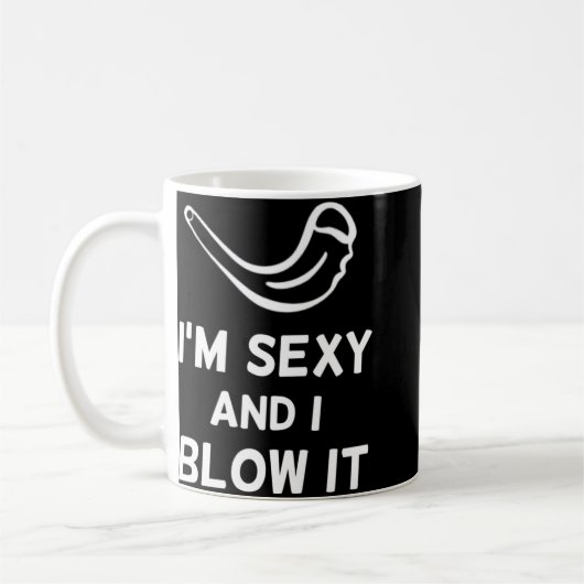 Mug Shofar I'm Y And I Blow It Rosh Hashanah Jewish Ne (Gauche)