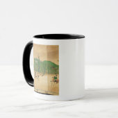 Mug Shogoun voyageant au printemps, période d'Edo (Devant gauche)