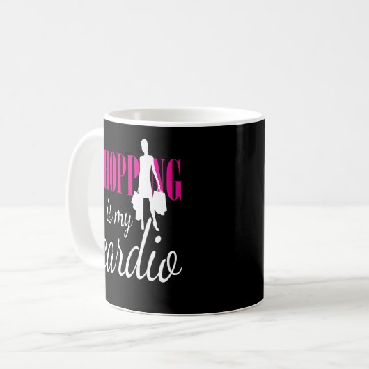 Mug Shopping Est Mon Cardio Graphique Impression (v2)  (Devant gauche)