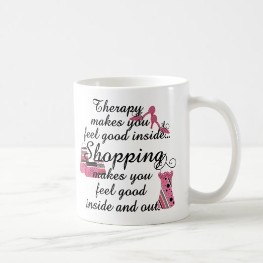 Mug Shopping Thérapie Mode rose (Droite)