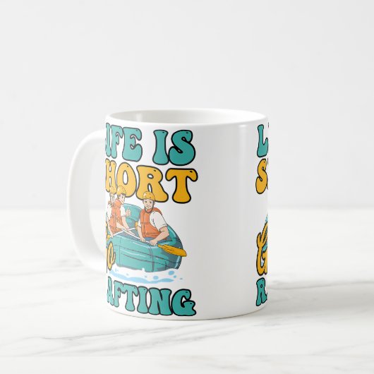 Mug Short Life Go Rafting Design Rafting (Devant gauche)