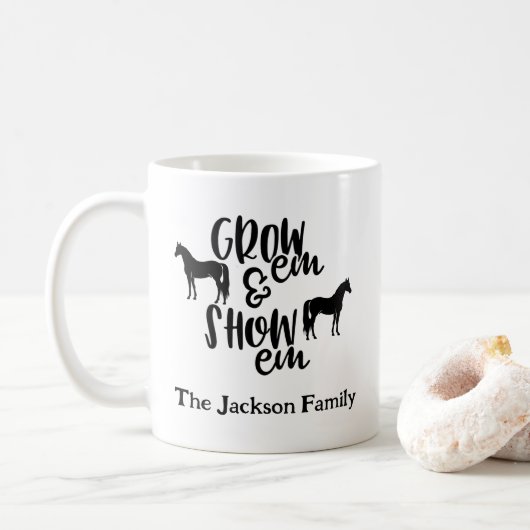 Mug Show Horse Custom Name (Avec donut)