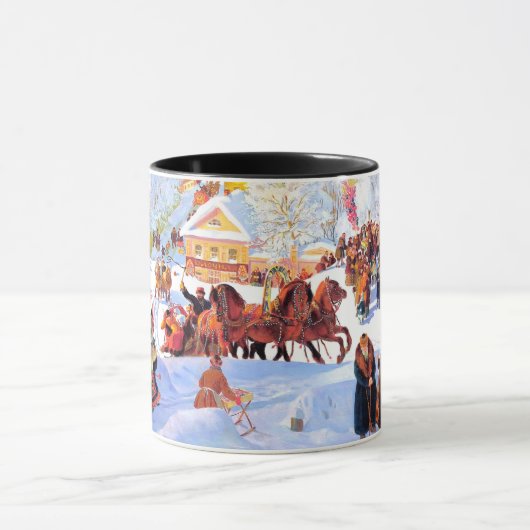 Mug "Shrove-Tide". Cadeau de Noël d'art russe (Centre)