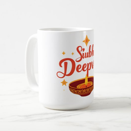 Mug ✨ Shubh Deepavali | Traditional Diwali Rangoli | (Devant gauche)