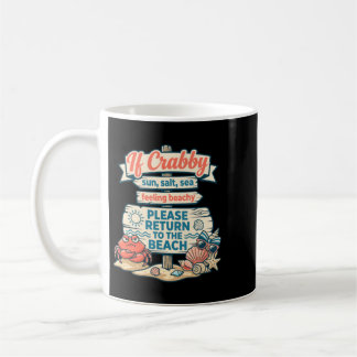 Mug Si Crabby Retourne à la Plage Dessin de Crabe Drôl