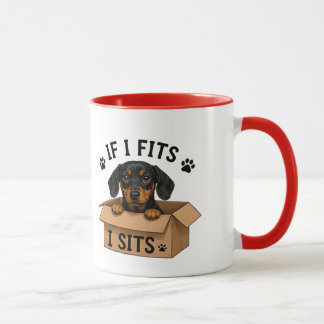 Mug 🐾 Si je rentre, je m'assois Citation drôle de chi