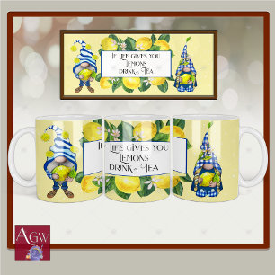 Mug Si live vous donne citrons gnomes jaune bleu