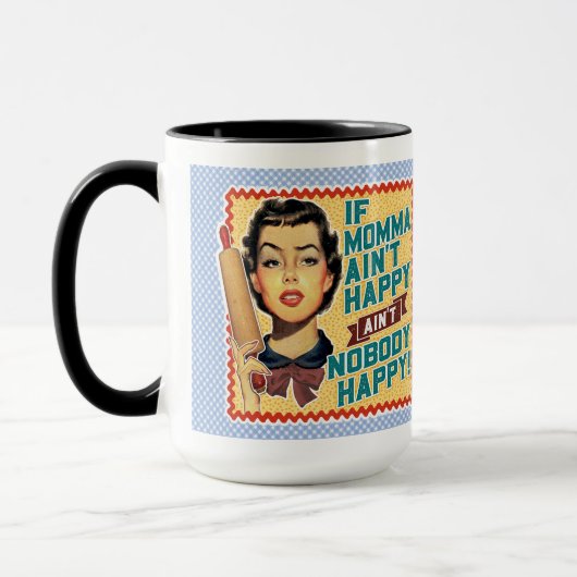 Mug Si Momma n'est pas heureuse femme rétro (Gauche)