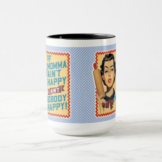 Mug Si Momma n'est pas heureuse femme rétro (Centre)