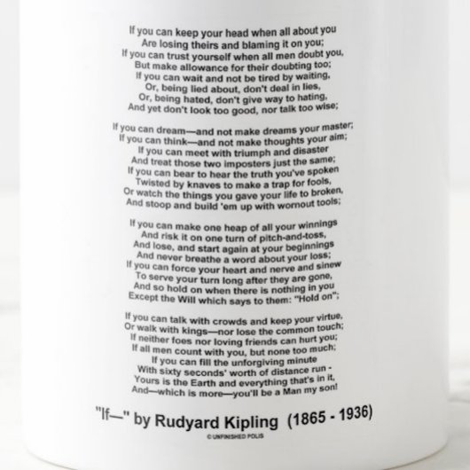 Mug Si Poème De Rudyard Kipling (Poème Inspirationnel)