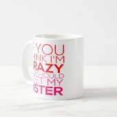 Mug Si tu penses que je suis fou, tu devrais rencontre (Devant gauche)