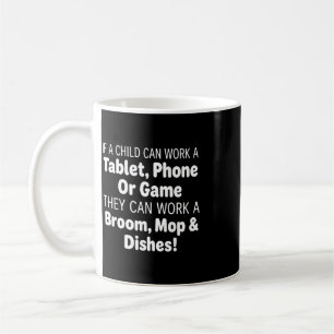 Mug Si un enfant peut utiliser une tablette téléphone