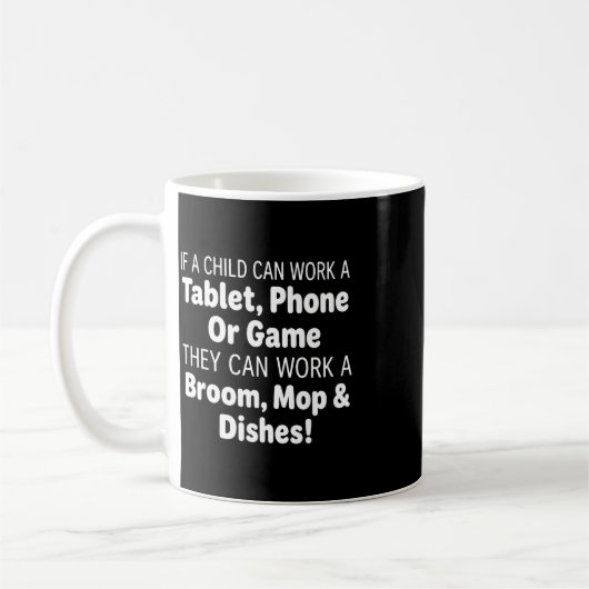 Mug Si un enfant peut utiliser une tablette téléphone (Gauche)