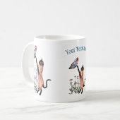 Mug Siamese Cat Butterfly Daisy Personnalisé (Devant gauche)