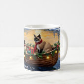 Mug Siamese Cat Christmas Boat Holiday (Devant droit)