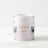 Mug Siamese Cat Illustration Gold Parties scintillant (Centre)