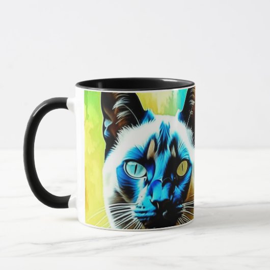 Mug Siamese Cats art unique (Gauche)