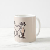 Mug Siamese Chats Heart (Devant droit)