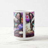 Mug Siamese Kitty Chat Crocus Floral Violet Turquoise (Centre)