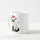 Mug Siamese Santa - Drôle de chat de Noël (Devant gauche)