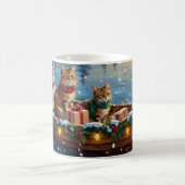 Mug Siberian Cat Christmas Boat Holiday (Centre)