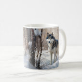 Mug Siberian Husky Qu'il neige Noël (Devant droit)