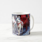 Mug Siberian Husky Saison de Fêtes de Noël (Devant droit)
