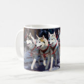 Mug Siberian Husky Saison de Fêtes de Noël (Devant gauche)