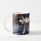 Mug Siberian Husky Saison de Fêtes de Noël (Gauche)