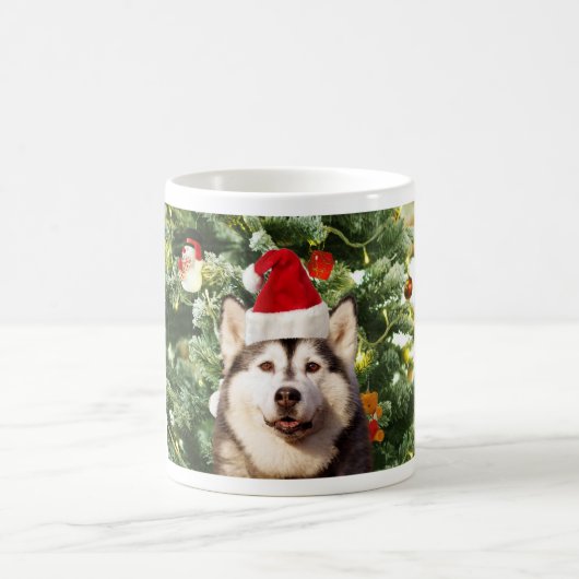 Mug Sibérie Husky Arbre de Noël Ornements Snowman (Centre)