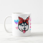 Mug Sibérie husky Maman mignonne Mère Amoureux des chi (Gauche)