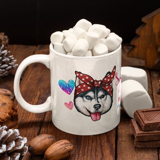 Mug Sibérie husky Maman mignonne Mère Amoureux des chi