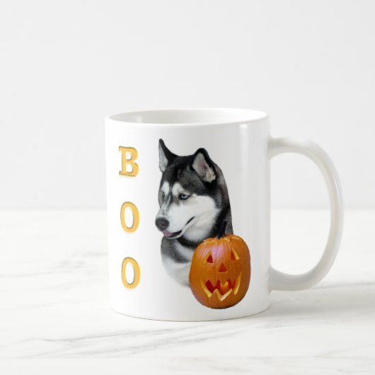 Mug Sibérie Husky (noir) Boo (Droite)