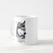 Mug Sibérie Husky (noir) Maman 2 (Devant gauche)