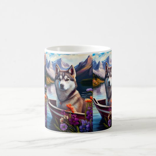 Mug Sibérien Husky à la pagaie : une aventure Pittores (Centre)