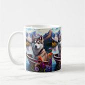 Mug Sibérien Husky à la pagaie : une aventure Pittores (Gauche)
