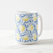Mug Sicile Italien Rustique Feuilles Citrons  (Devant droit)