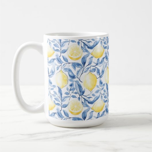 Mug Sicile Italien Rustique Feuilles Citrons  (Gauche)