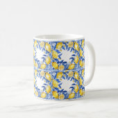 Mug Sicilian Lemon Tiles Pattern Mediterranean Dolce  (Devant droit)