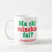 Mug Sicilien Drôle Dit Ma Chi Minchia Fai ? (Gauche)