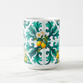 Mug sicilien, été, citron, mosaïque, vert, (Centre)