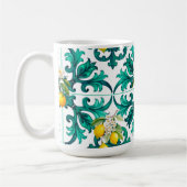 Mug sicilien, été, citron, mosaïque, vert, (Gauche)