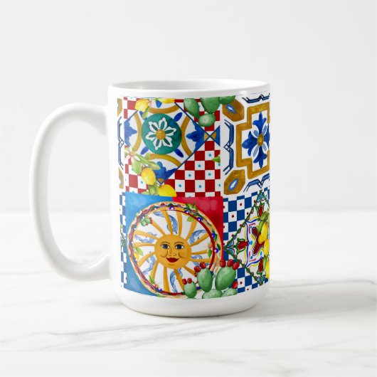 Mug Sicilien, majolica, tuiles, citrons   (Gauche)