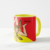 Mug Sicilienne Drapeau tasse, Sicile patriote / café s (Devant droit)