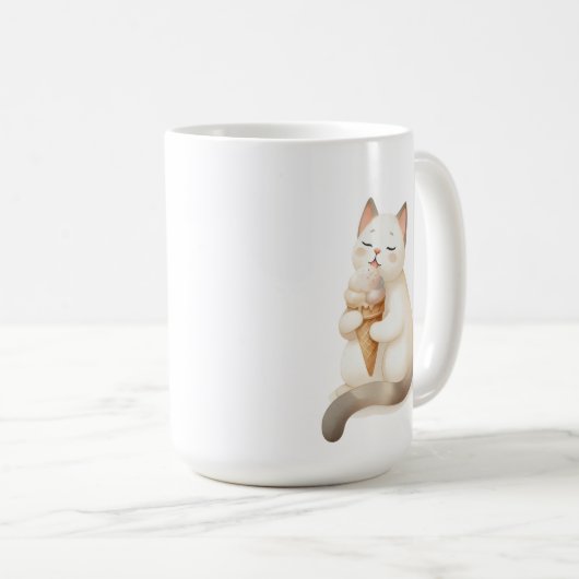 Mug Sièges & Scoops Chat avec cône de crème glacée (Devant droit)