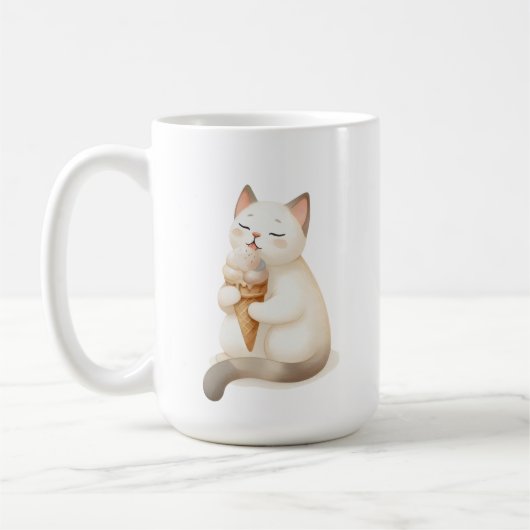 Mug Sièges & Scoops Chat avec cône de crème glacée (Gauche)