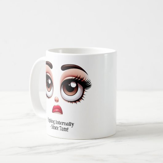 Mug Sighing Internally, Fabulous Eyes Funny Face (Devant gauche)