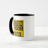 Mug Signal de prudence - Pâtes aléatoires Jaune/Noir (Devant gauche)