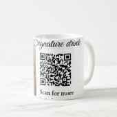 Mug Signature boisson scanner QR code ajouter le nom d (Devant droit)