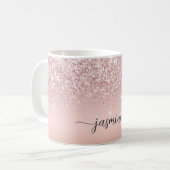 Mug Signature de nom de monogramme scintillant en or r (Devant gauche)